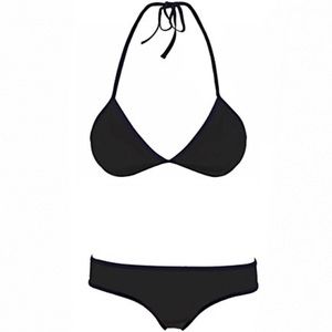 Black Neoprene Bikini Set