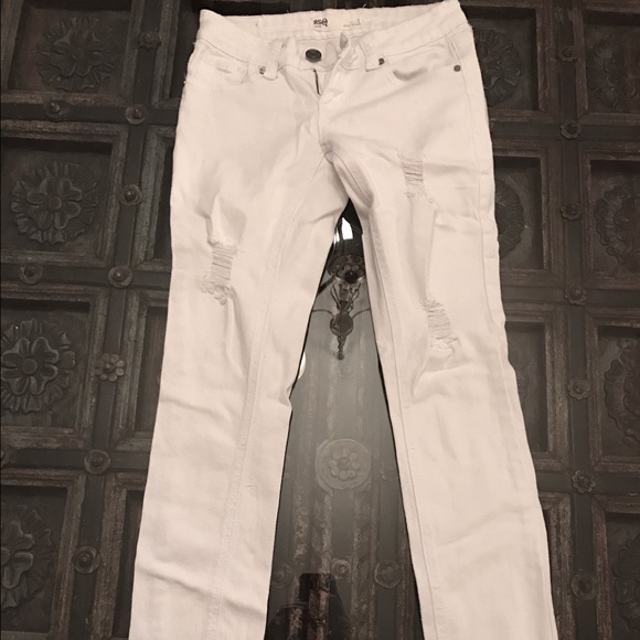 RSQ White Distressed Skinny Jeans - Picture 1 of 2
