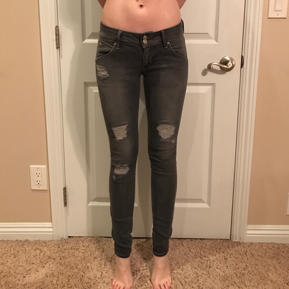 Grey Collin Skinnies by Hudson Jeans
