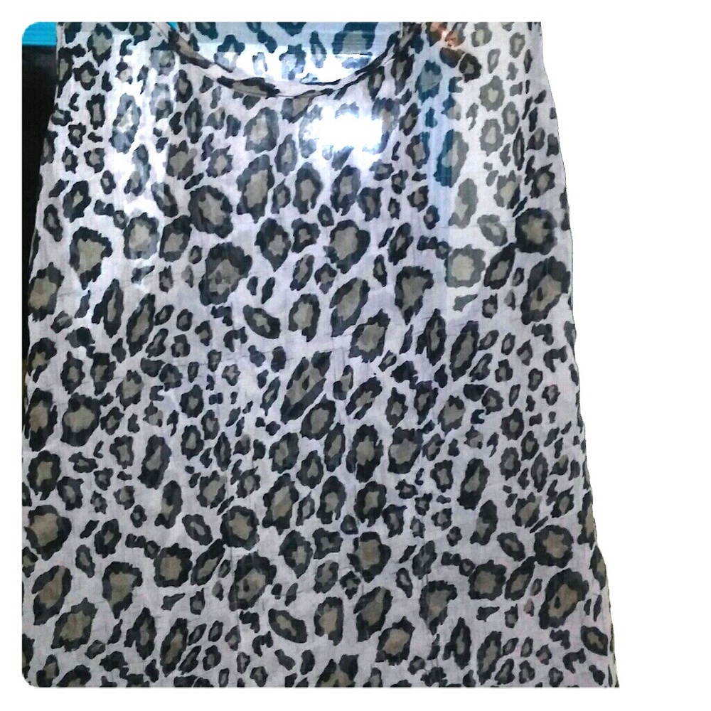 brown and beige leopard print racer back top