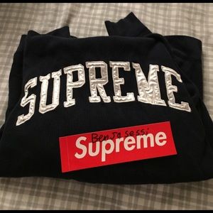 Supreme navy waffle thermal