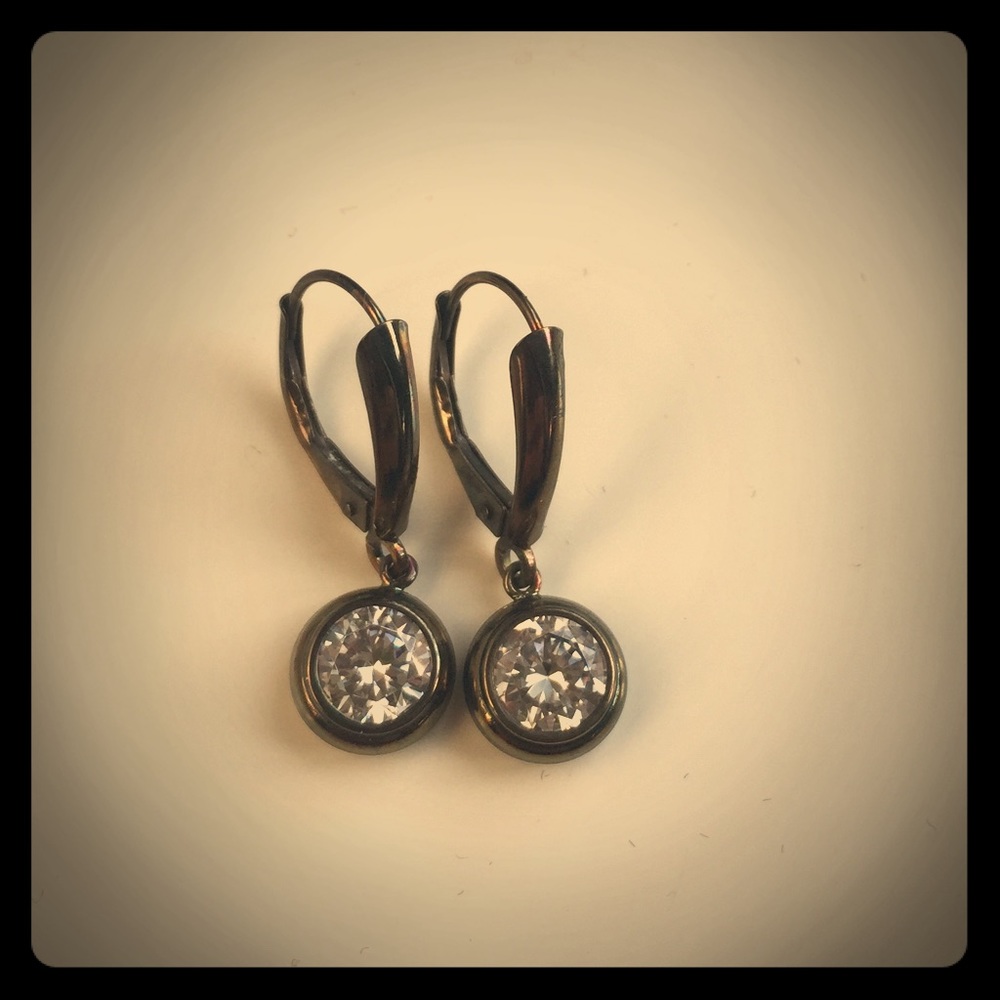 NWOT Antiqued Metal and Rhinestone Earrings
