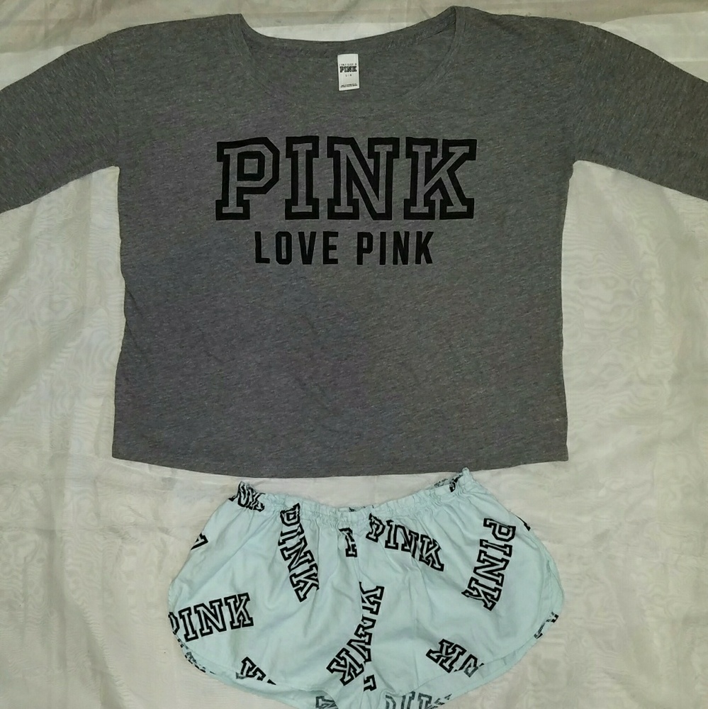 V.S. PINK 2pc Pajama Set L-TOP M-Shorts