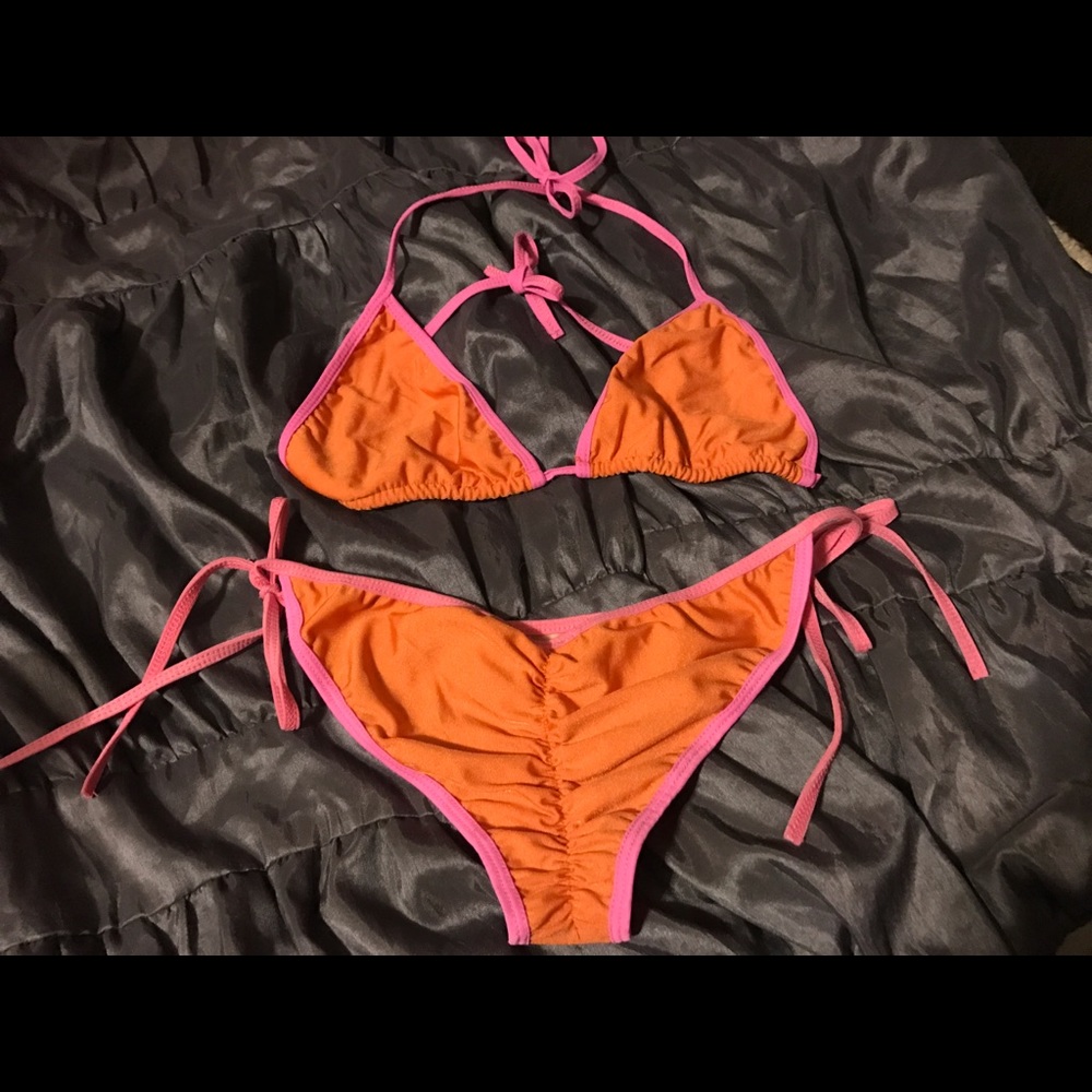 Orange/Pink Bikini Pucker Butt
