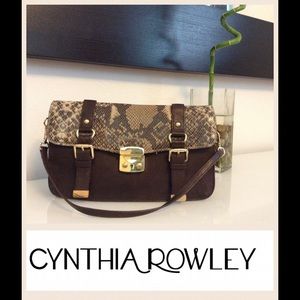 Cynthia Rowley Soft Python Snakeskin Leather Purse