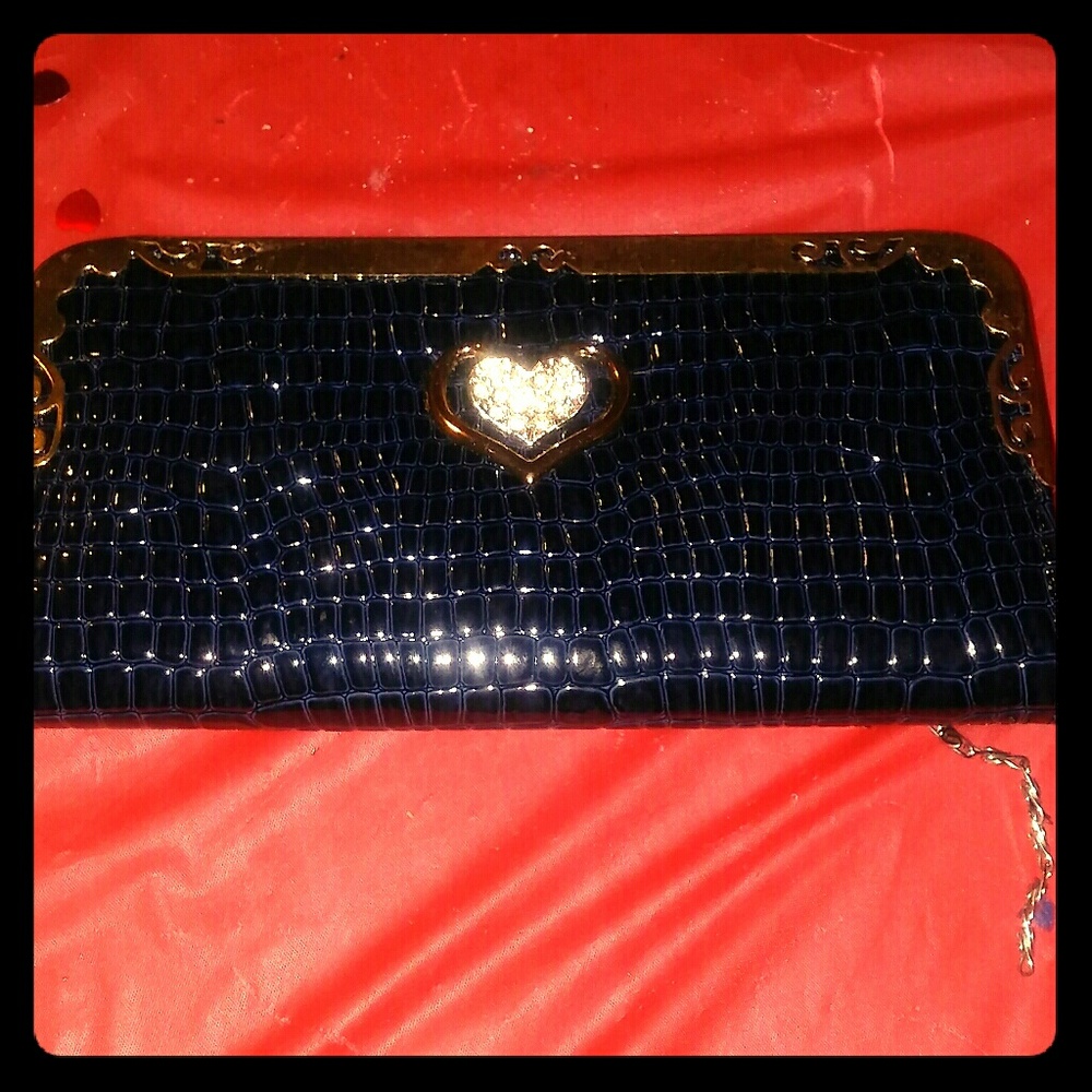 Black Leather Long Wallet