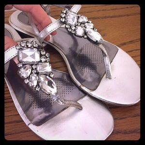 Silver rhinestone gem Ciao Bella sandals 10