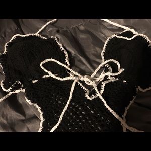 Black/white Crochet Monokini