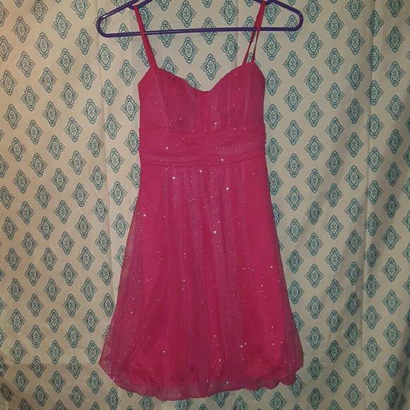 EUC sparkly pink dress silver glitter - Picture 3 of 4