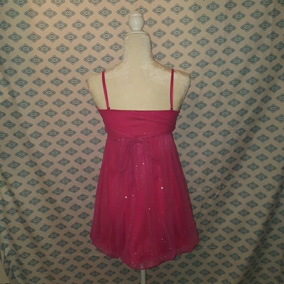EUC sparkly pink dress silver glitter - Picture 2 of 4
