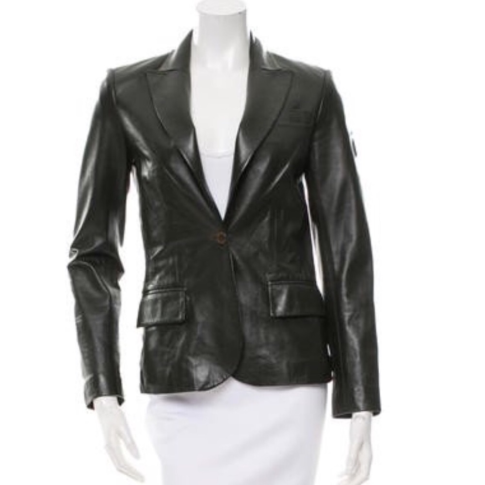 ‼️SOLD‼️ Theory Leather Blazer - Picture 3 of 7