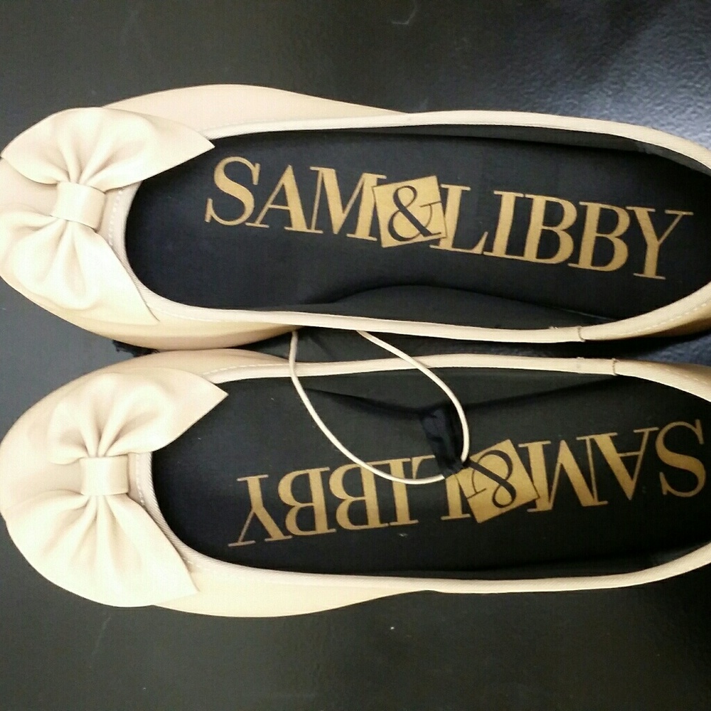 Women's Sam & Libby Leather Bow Flats