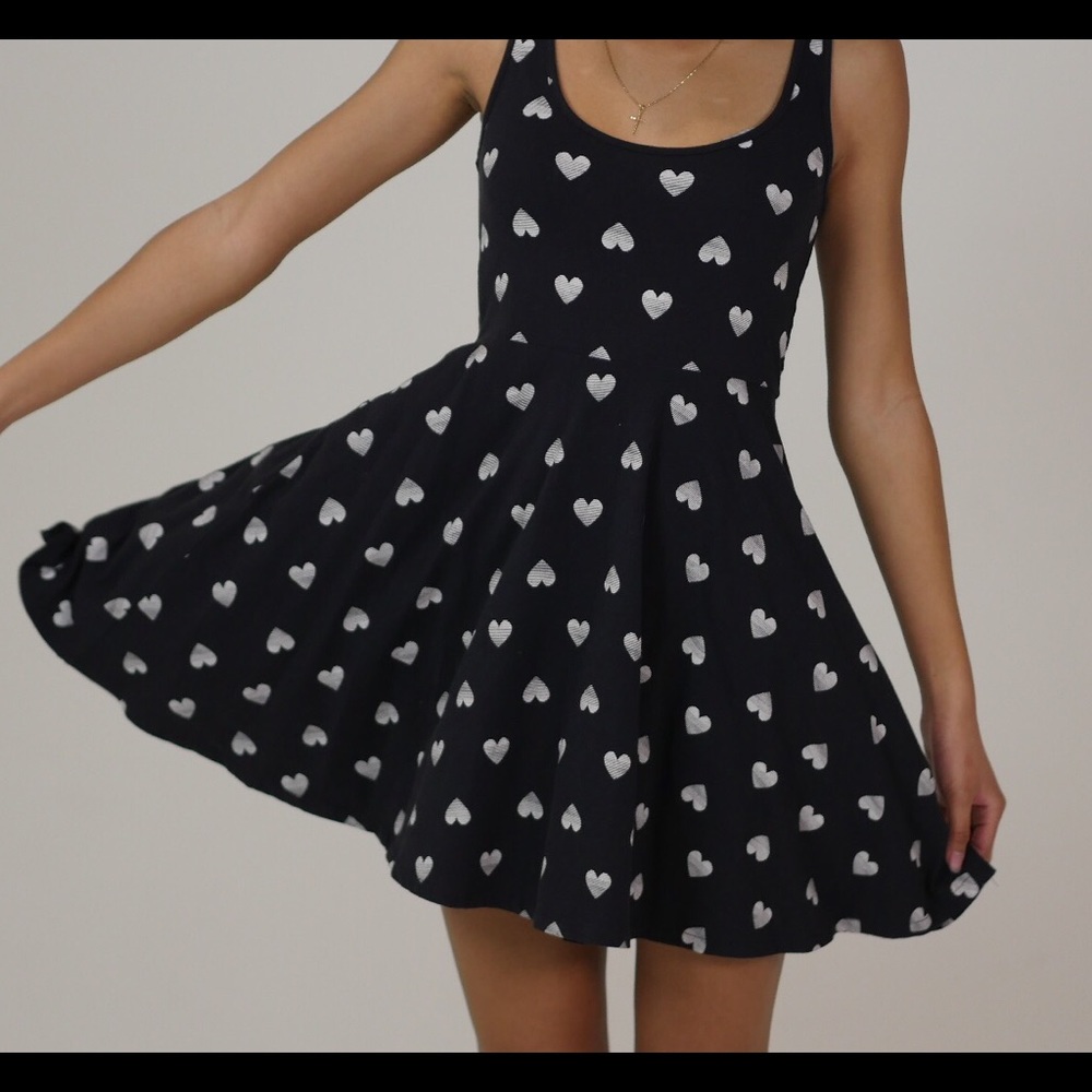 Simple heart patterned skater dress