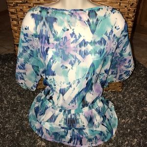 Rock & Republic sheer pastel top size large