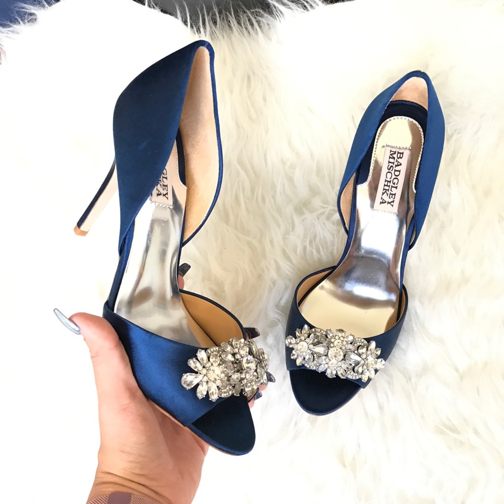BADGLEY MISCHKA peep toe heels sz 8.5 New - Picture 1 of 6
