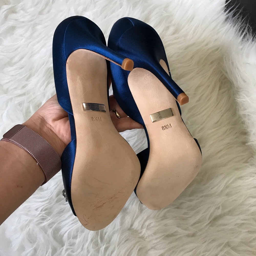 BADGLEY MISCHKA peep toe heels sz 8.5 New - Picture 4 of 6