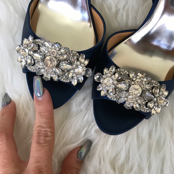 BADGLEY MISCHKA peep toe heels sz 8.5 New - Picture 2 of 6