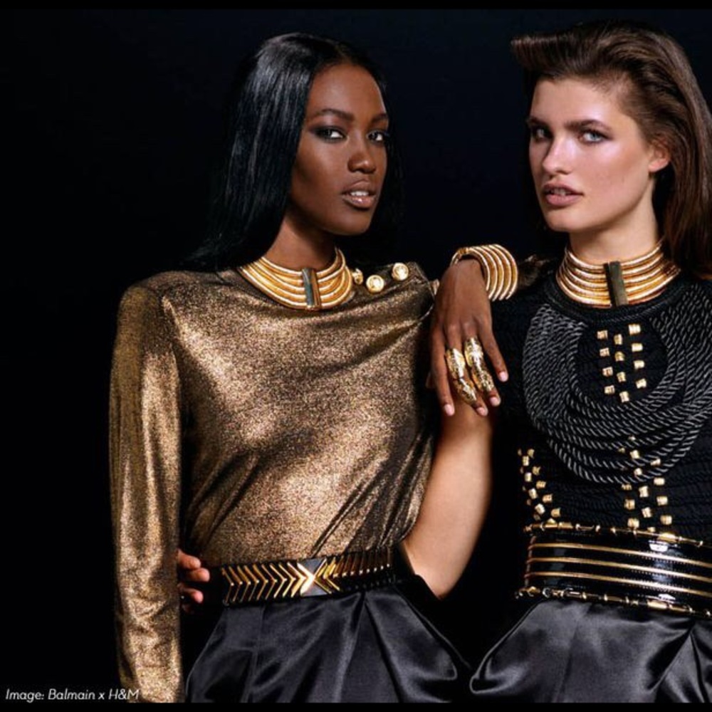 H&m balmain gold sweater