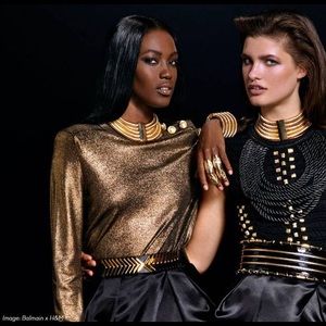 H&m balmain gold sweater