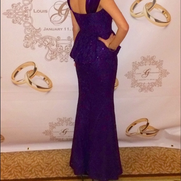custom Dresses & Skirts - Custom purple sequin peplum mermaid evening dress
