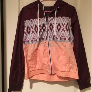 Zumiez Maroon & Peach Rain Slicker