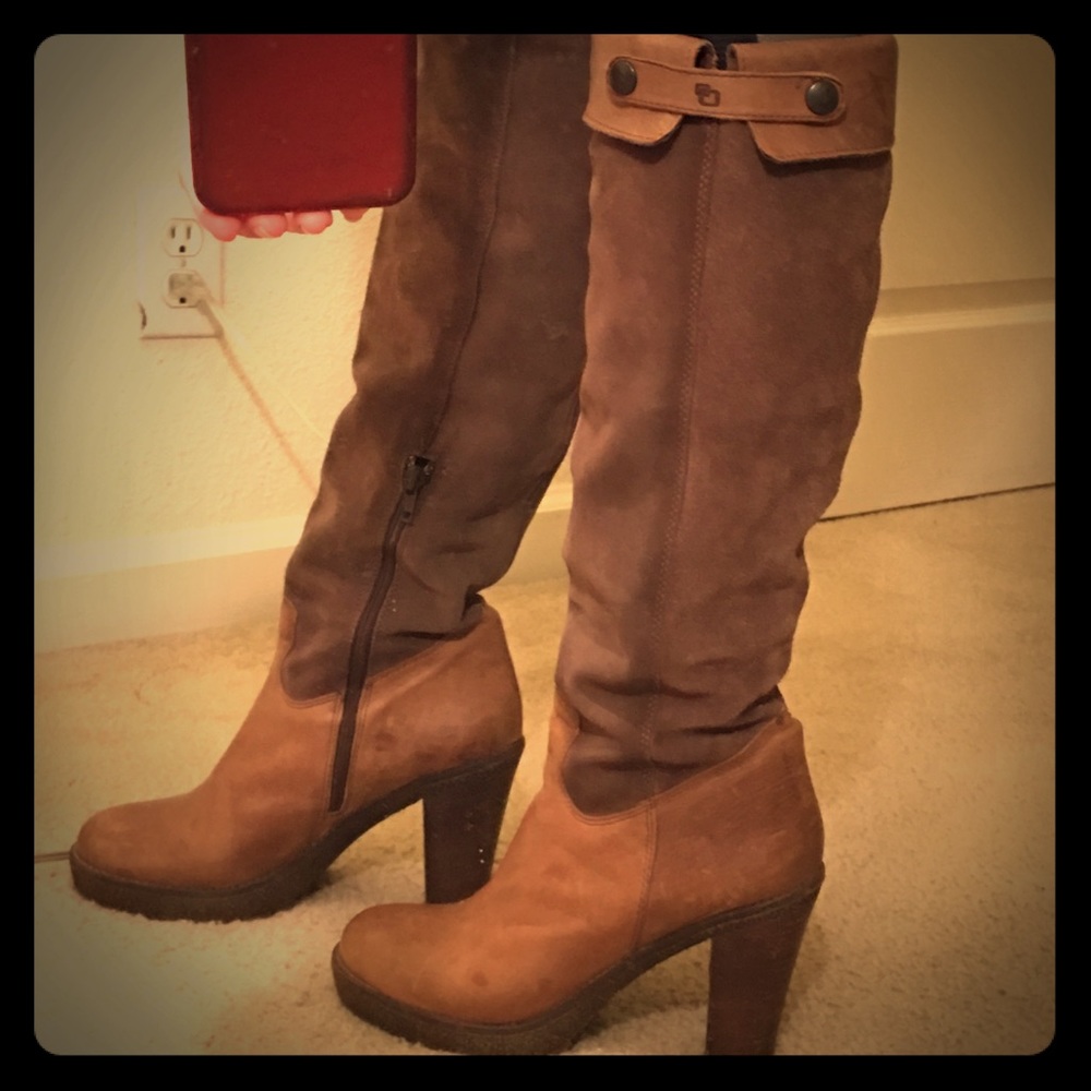 Zara - Leather Suede Tall Boots