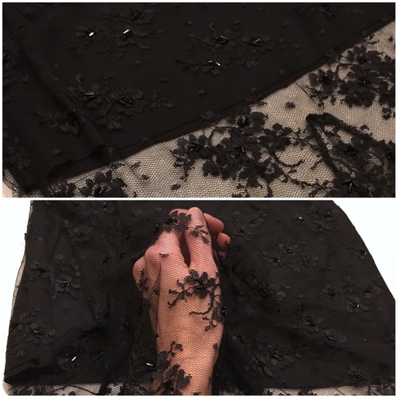 Beaded lace overlay midi pencil skirt - Picture 4 of 4