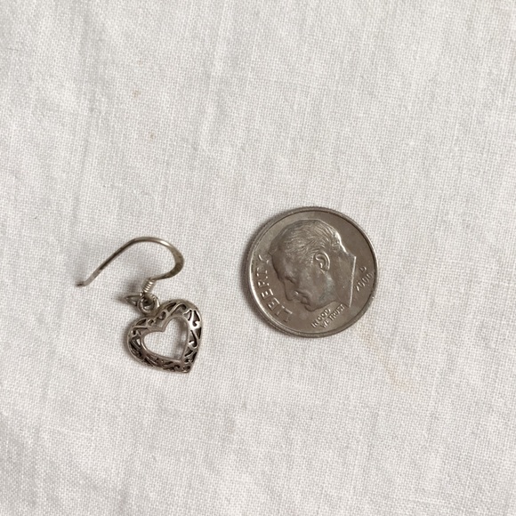 Sterling Silver Heart Earrings - Picture 3 of 3