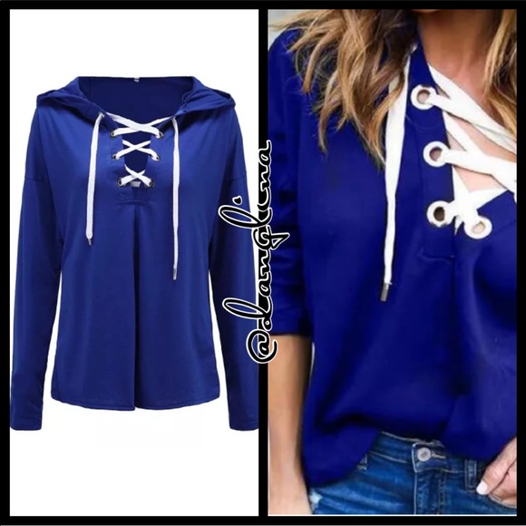 💙sale was 36$💙Lace it up t shirt top - Picture 2 of 4