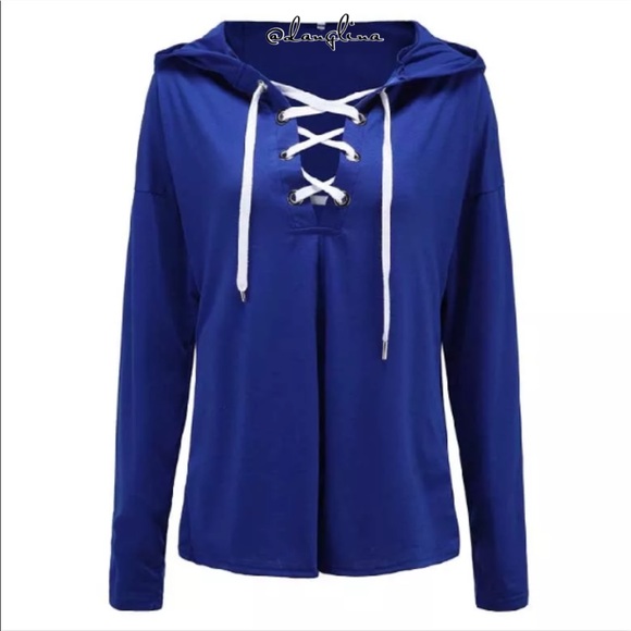 💙sale was 36$💙Lace it up t shirt top - Picture 3 of 4