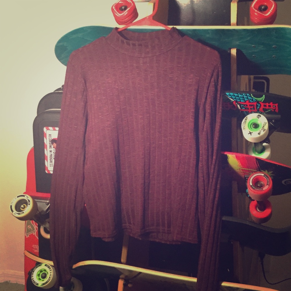 NWT Burgundy mock turtleneck