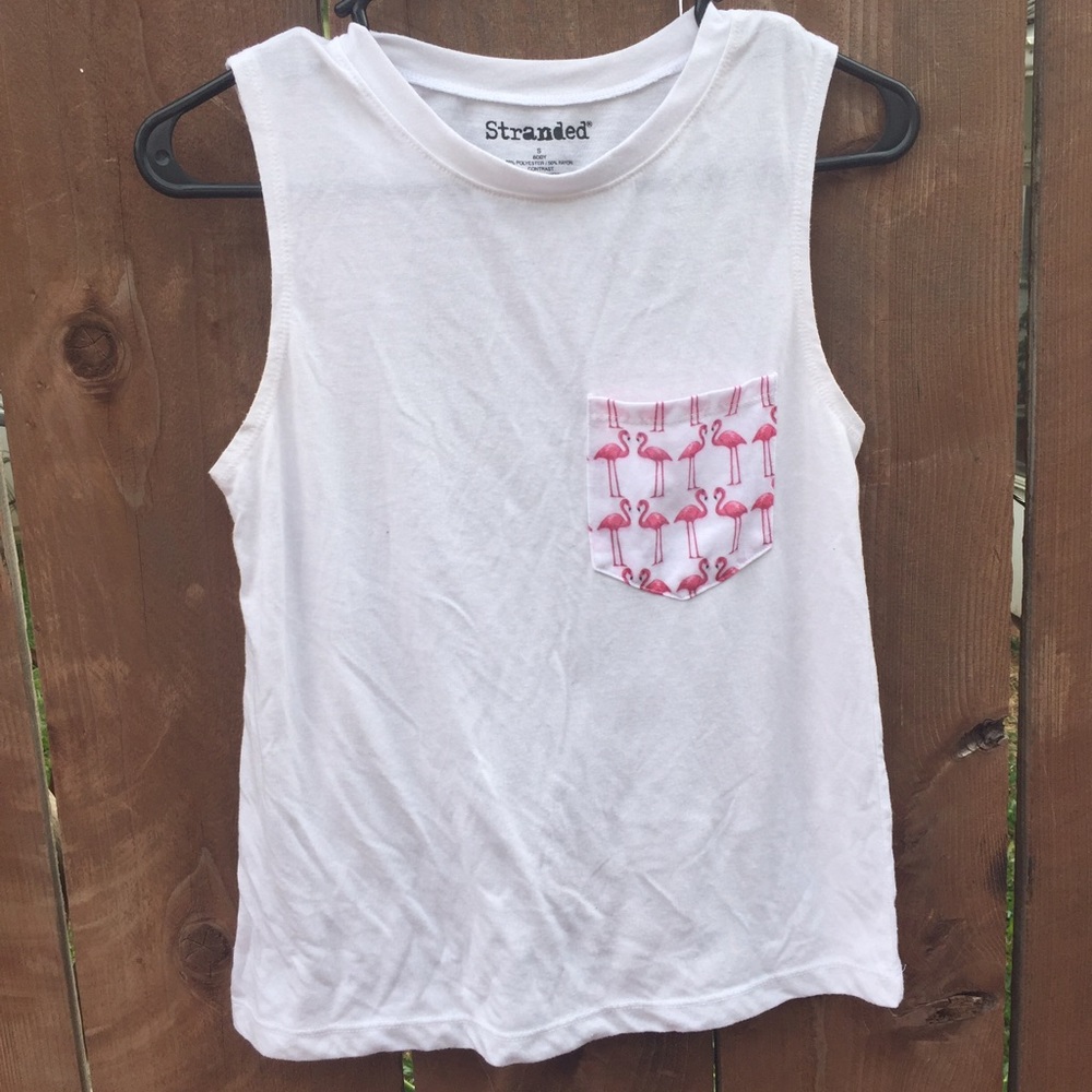 Pink flamingo pocket tee