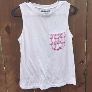 Pink flamingo pocket tee