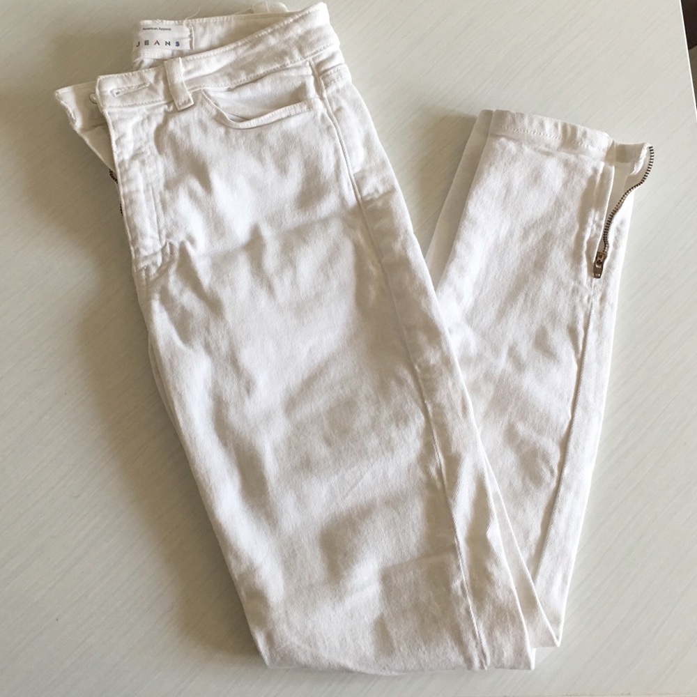 Vintage American Apparel White High Waisted Jeans