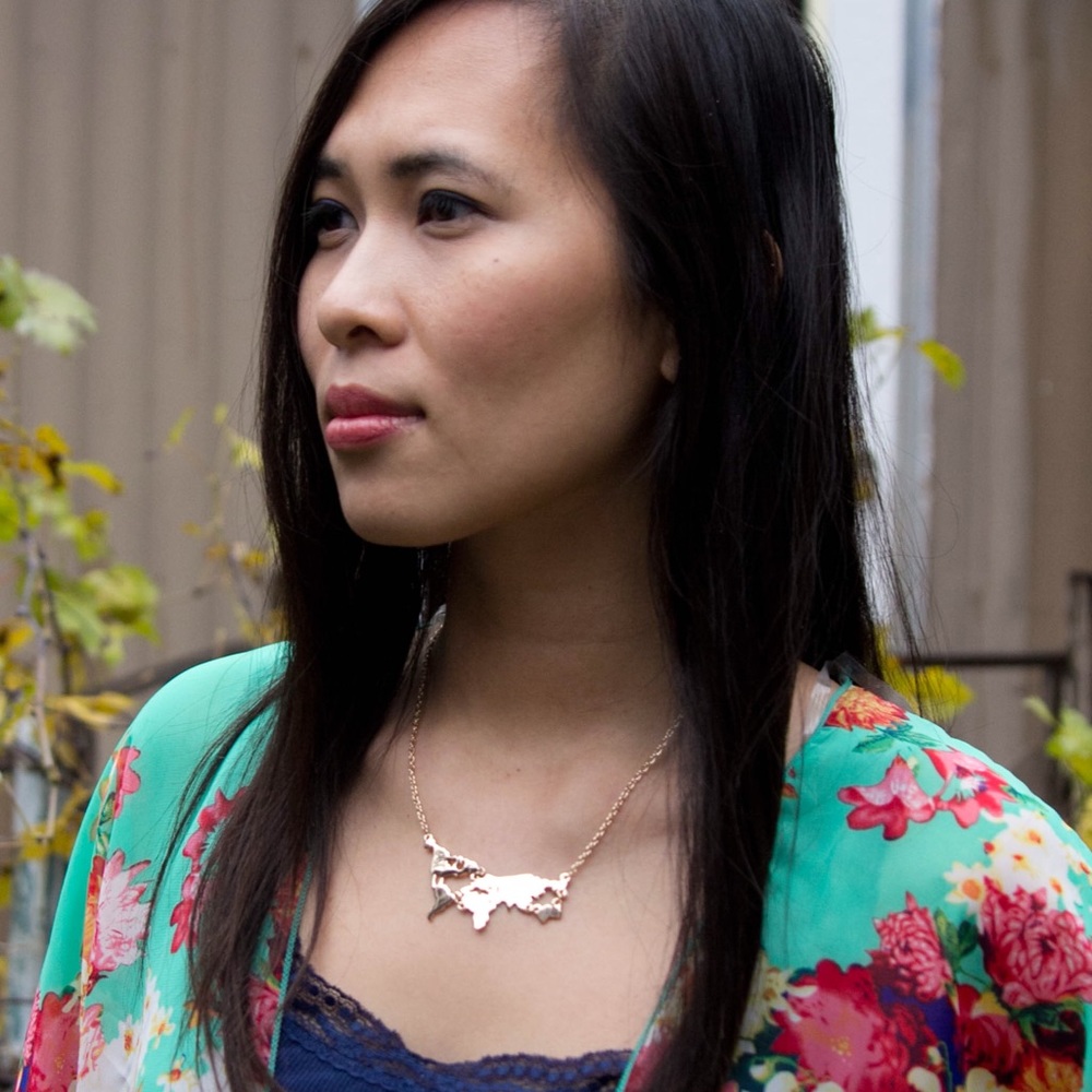 Gold Map Necklace