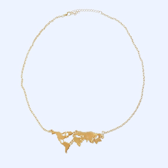 Gold Map Necklace - Picture 2 of 3