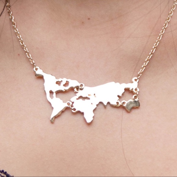 Gold Map Necklace - Picture 3 of 3