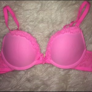 34A aerie "Brooke" pink ruffle push-up bra