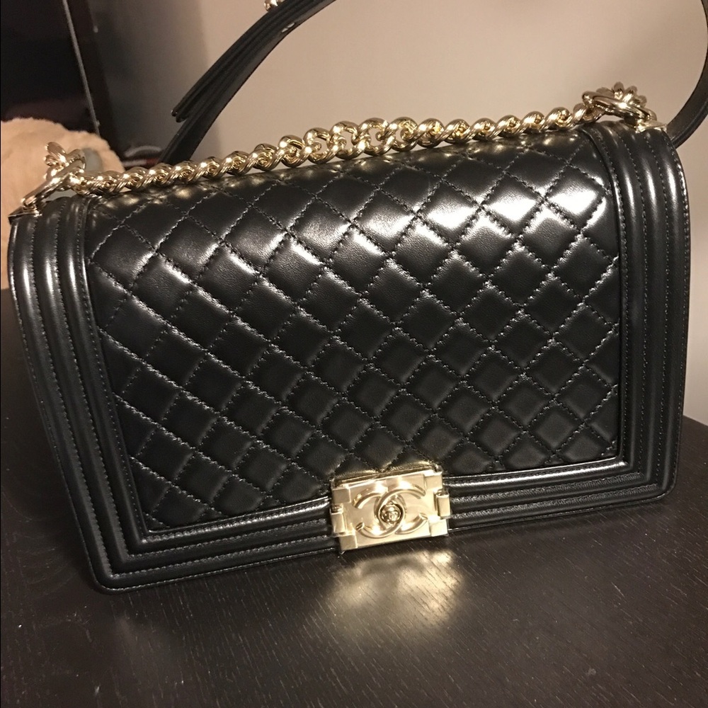 Black Chanel new medium boy bag