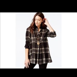 Free People Baby Blues Plaid Tunic