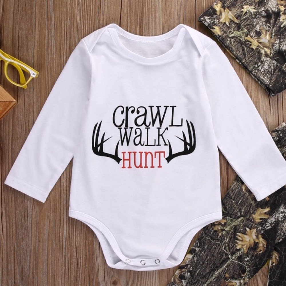Baby Boy "Crawl Walk Hunt" Southern Hunter Onesie