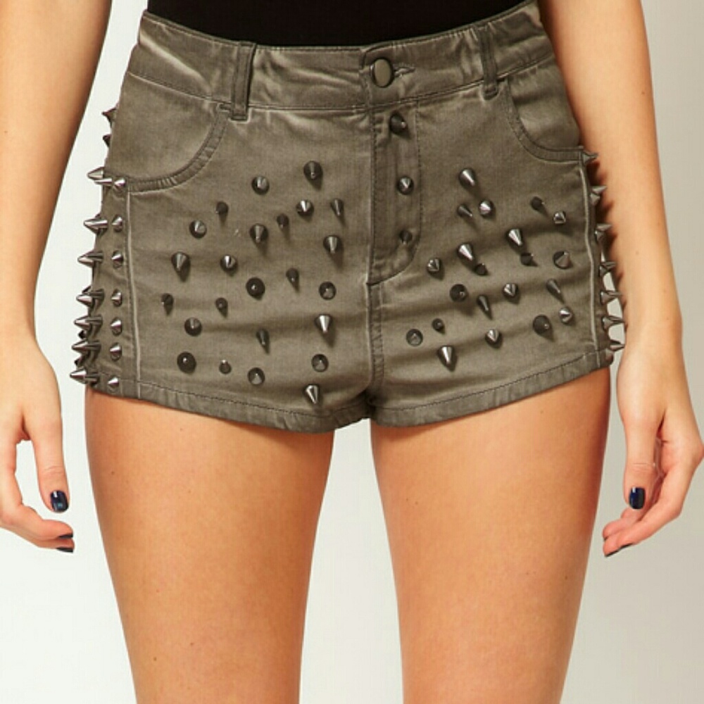 ASOS high waisted studded shorts