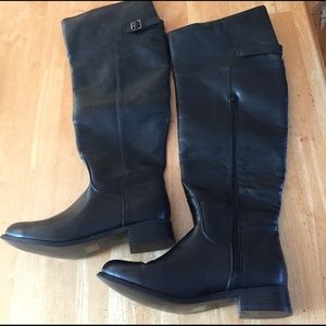 Black leather boots