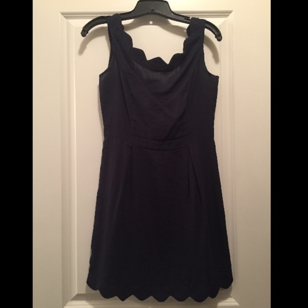 Navy dress with open back