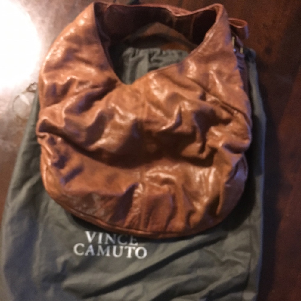 Authentic Vince Camuto Brown Leather Shoulder Bag