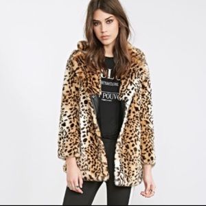 Forever21 Leopard Faux Fur Jacket NWO