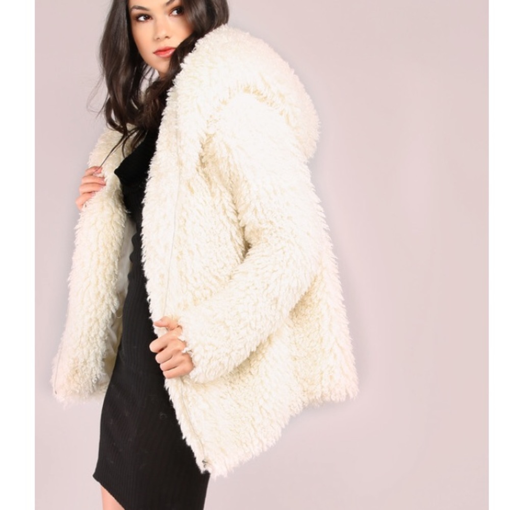Faux fur hoodie
