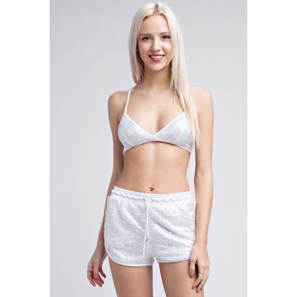 Sequin Stars Two Piece Festival Outfit - Silver - Picture 5 of 8