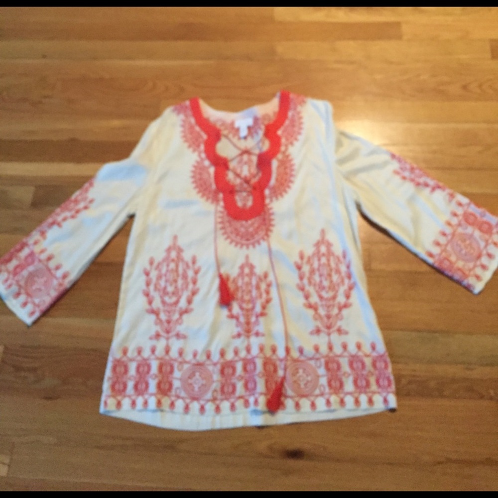 Salmon and cream Tunic! Excellent condition!
