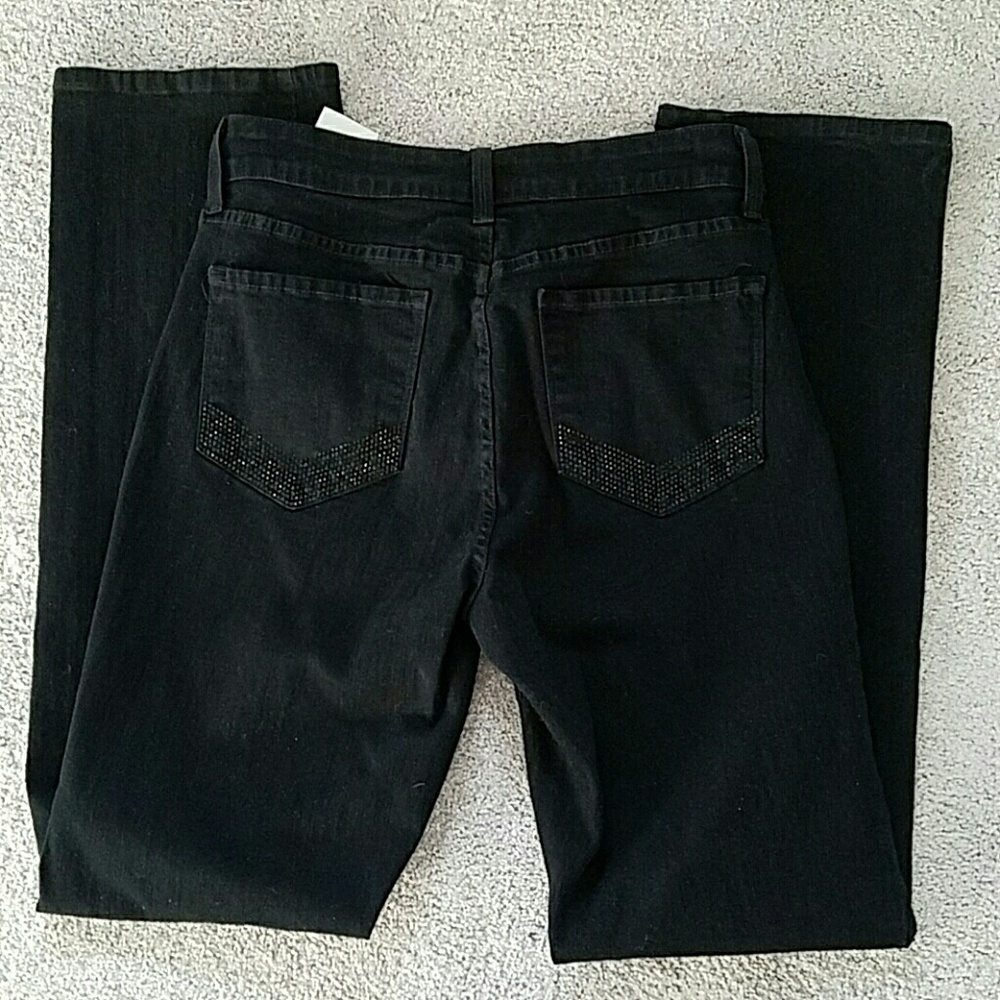 NYDJ Black straight leg jeans size 8